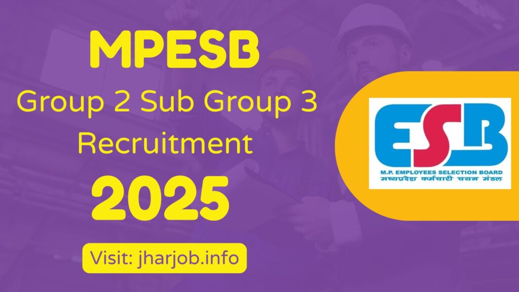 MPESB Group 2 Sub Group 3 Recruitment 2025